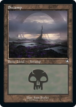 Swamp 33 Retro Frame (BRC) #33 Land (Lightly Played) Commander: The Brothers' War Magic: The Gathering: 2022
