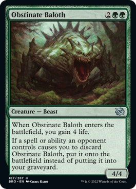 2022 Magic: The Brothers' War (BRO) - Obstinate Baloth (#187, Uncommon) (Lightly Played)