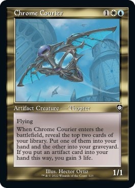 Chrome Courier Retro Frame (BRC) #123 Common (Lightly Played) Commander: The Brothers' War Magic: The Gathering: 2022