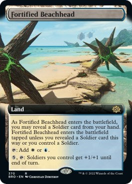 Fortified Beachhead Extended Art (BRO) #370 Rare (Lightly Played) The Brothers' War Magic: The Gathering: 2022