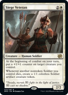 Siege Veteran (BRO) #25 Rare (Lightly Played) The Brothers' War Magic: The Gathering: 2022