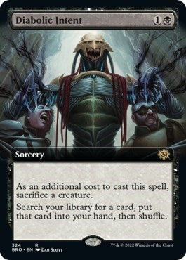 Diabolic Intent Extended Art (BRO) #324 Rare (Lightly Played) The Brothers' War Magic: The Gathering: 2022