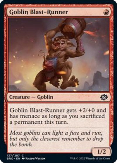 Goblin Blast Runner (BRO) #137 Common (Foil Lightly Played) The Brothers' War Magic: The Gathering: 2022