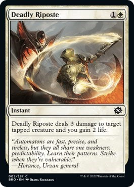 Deadly Riposte (BRO) #5 Common (Foil Lightly Played) The Brothers' War Magic: The Gathering: 2022