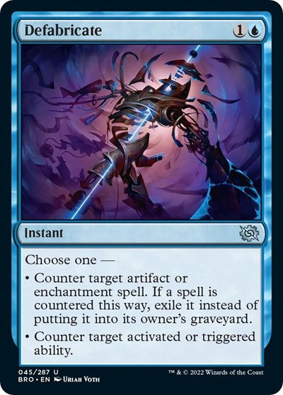 Defabricate (BRO) #45 Uncommon (Lightly Played) The Brothers' War Magic: The Gathering: 2022