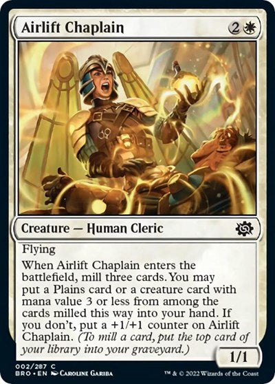 Airlift Chaplain (BRO) #2 Common (Lightly Played) The Brothers' War Magic: The Gathering: 2022