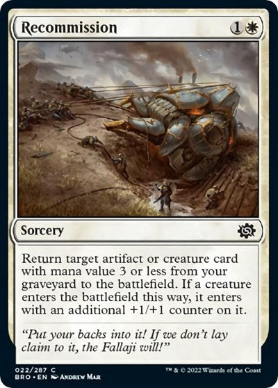 Recommission (BRO) #22 Common (Lightly Played) The Brothers' War Magic: The Gathering: 2022
