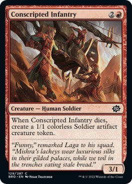 Conscripted Infantry (BRO) #129 Common The Brothers' War Magic: The Gathering: 2022