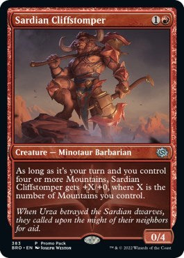 Sardian Cliffstomper (PPBRO) #383 Uncommon (Lightly Played) Promo Pack: The Brothers' War Magic: The Gathering: 2022