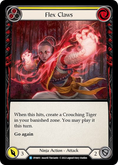 2022 Flesh & Blood TCG: Dynasty (DYN) - Flex Claws Yellow (#DYN051, Rare) (Lightly Played)