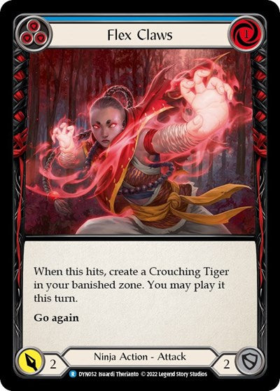 Flex Claws Blue (DYN) #DYN052 Rare (Lightly Played) Dynasty Flesh and Blood TCG: 2022
