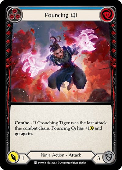 Pouncing Qi Blue (DYN) #DYN058 Common (Lightly Played) Dynasty Flesh and Blood TCG: 2022