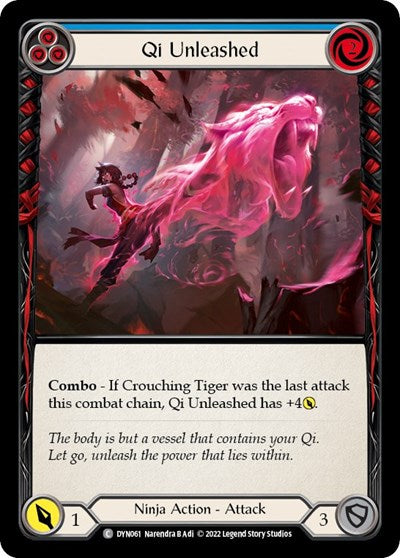 Qi Unleashed Blue (DYN) #DYN061 Common (Lightly Played) Dynasty Flesh and Blood TCG: 2022