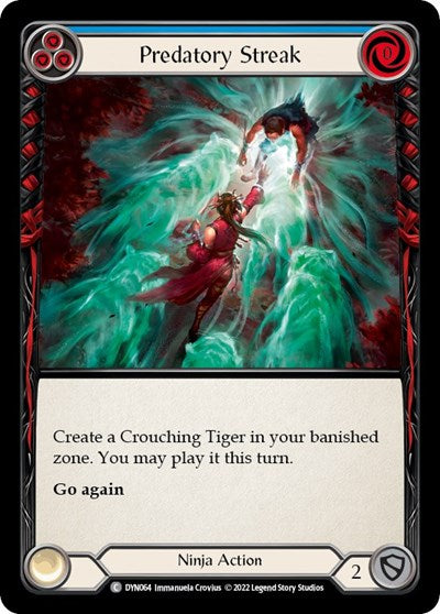 Predatory Streak Blue (DYN) #DYN064 Common (Lightly Played) Dynasty Flesh and Blood TCG: 2022