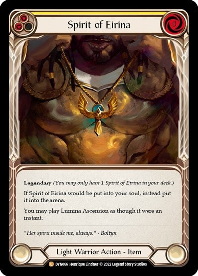 Spirit of Eirina (DYN) #DYN066 Legendary (Rainbow Foil Near Mint) Dynasty Flesh and Blood TCG: 2022