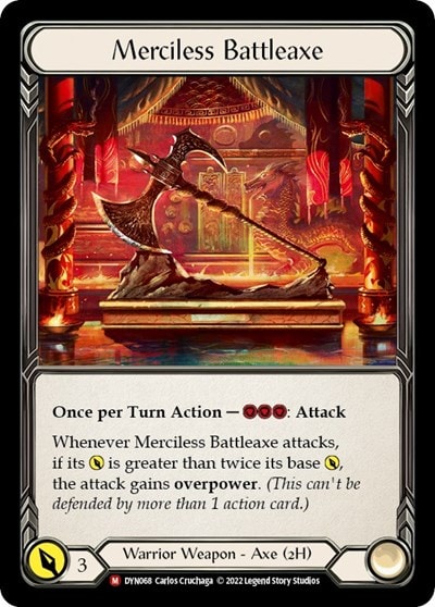 Merciless Battleaxe (DYN) #DYN068 Majestic (Rainbow Foil Near Mint) Dynasty Flesh and Blood TCG: 2022
