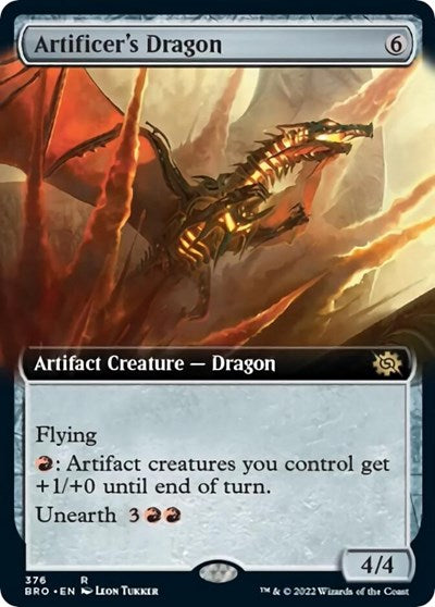 Artificers Dragon Extended Art (BRO) #376 Rare (Lightly Played) The Brothers' War Magic: 2022