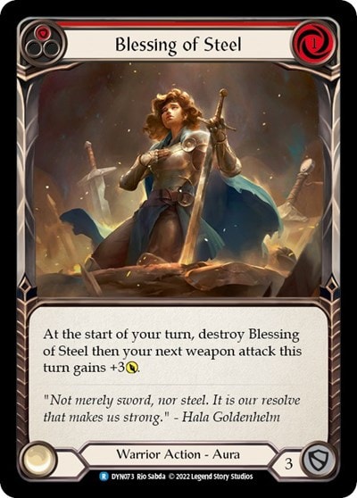 Blessing of Steel Red (DYN) #DYN073 Rare (Lightly Played) Dynasty Flesh and Blood TCG: 2022