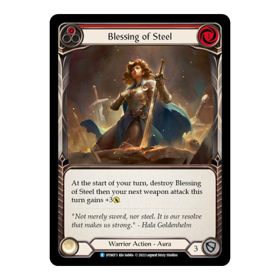 Blessing of Steel (Red) (DYN) #DYN073 Rare (Lightly Played) Dynasty Flesh and Blood TCG: 2022