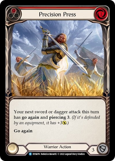 Precision Press Red (DYN) #DYN076 Rare Dynasty Flesh and Blood TCG: 2022