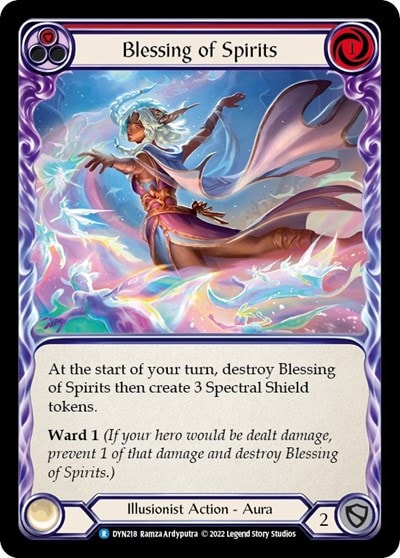 Blessing of Spirits Red (DYN) #DYN218 Rare (Lightly Played) Dynasty Flesh and Blood TCG: 2022