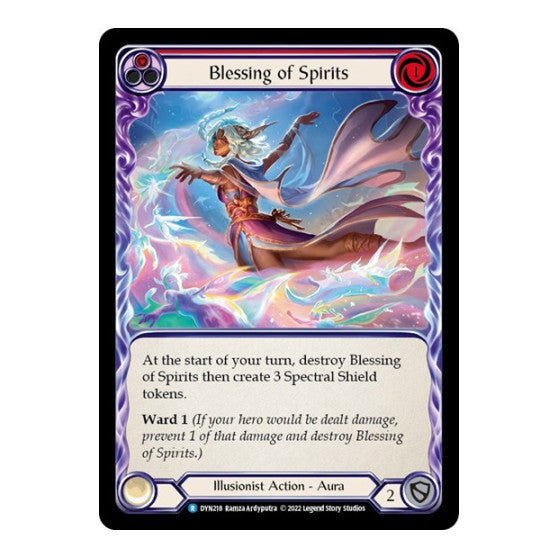 Blessing of Spirits (Red) (DYN) #DYN218 Rare (Lightly Played) Dynasty Flesh and Blood TCG: 2022