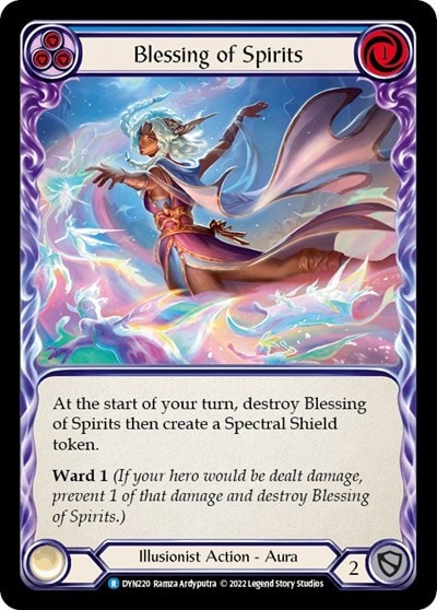 Blessing of Spirits Blue (DYN) #DYN220 Rare (Lightly Played) Dynasty Flesh and Blood TCG: 2022