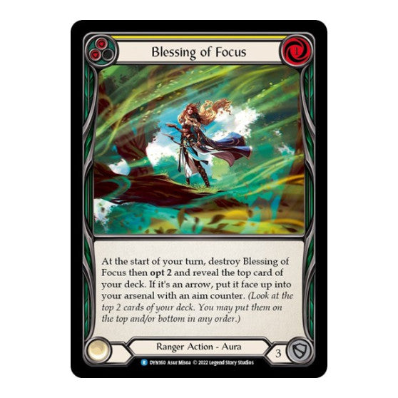 Blessing of Focus (Yellow) (DYN) #DYN160 Rare Dynasty Flesh and Blood TCG: 2022