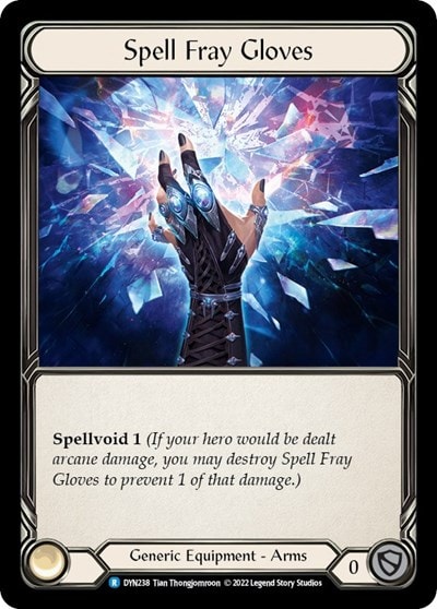 Spell Fray Gloves (DYN) #DYN238 Rare (Rainbow Foil Lightly Played) Dynasty Flesh and Blood TCG: 2022