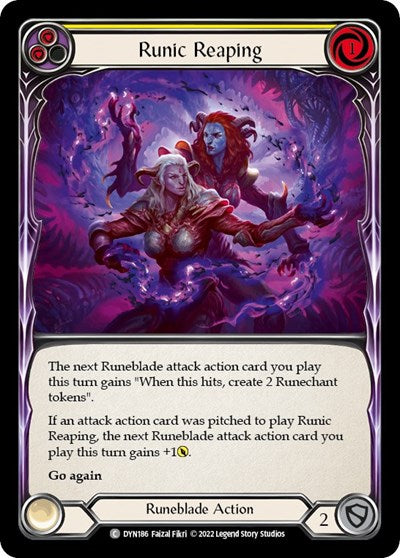 Runic Reaping Yellow (DYN) #DYN186 Common (Lightly Played) Dynasty Flesh and Blood TCG: 2022