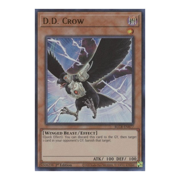 D.D. Crow (BLCR) #BLCR-EN077 Ultra Rare (1st Edition Near Mint) Battles of Legend: Crystal Revenge YuGiOh: 2022