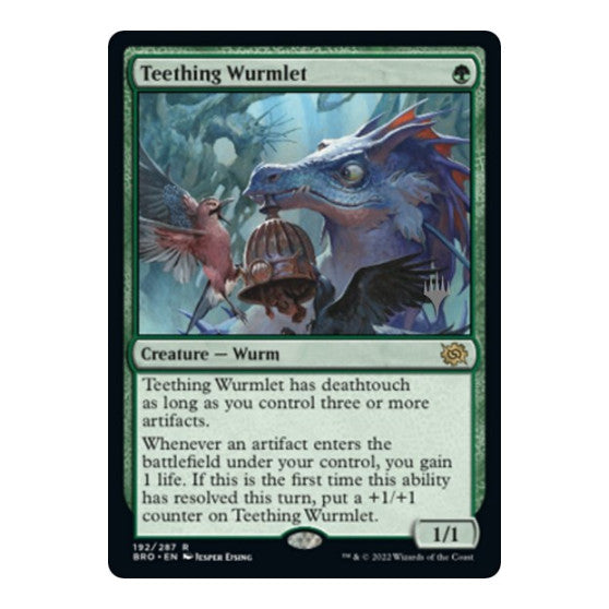 Teething Wurmlet (PPBRO) #192 Rare (Lightly Played) Promo Pack: The Brothers' War Magic: The Gathering: 2022