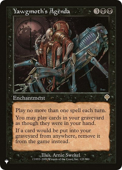Yawgmoths Agenda (LIST) #INV-135 Rare (Lightly Played) The List Reprints Magic: 2026