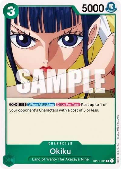 Okiku (OP01) #OP01-035 Rare (Foil Lightly Played) Romance Dawn One Piece Card Game: 2022