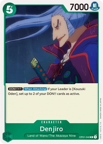Denjiro (OP01) #OP01-046 Rare (Foil Lightly Played) Romance Dawn One Piece Card Game: 2022