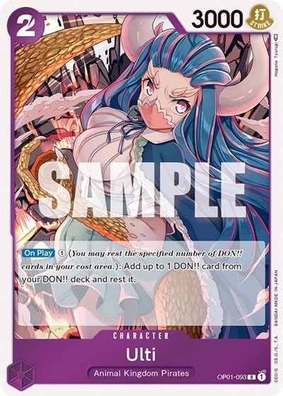 Ulti (OP01) #OP01-093 Rare (Foil Lightly Played) Romance Dawn One Piece Card Game: 2022