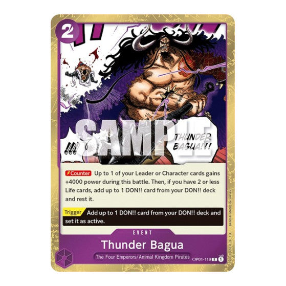 Thunder Bagua (OP01) #OP01-119 Rare (Foil Damaged) Romance Dawn One Piece Card Game: 2022