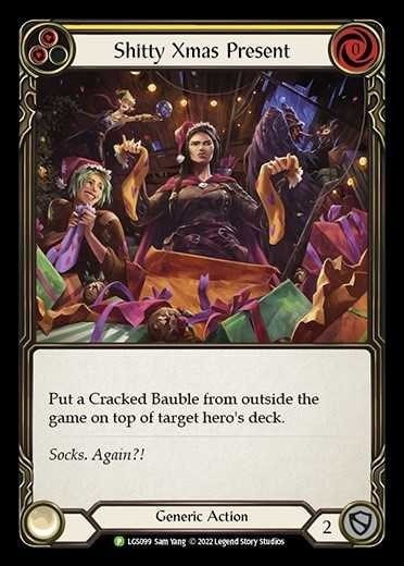 Shitty Xmas Present - LGS099 (PR) #LGS099 Promo (Rainbow Foil Moderately Played) Flesh and Blood: Promo Cards Flesh and Blood TCG: 2019