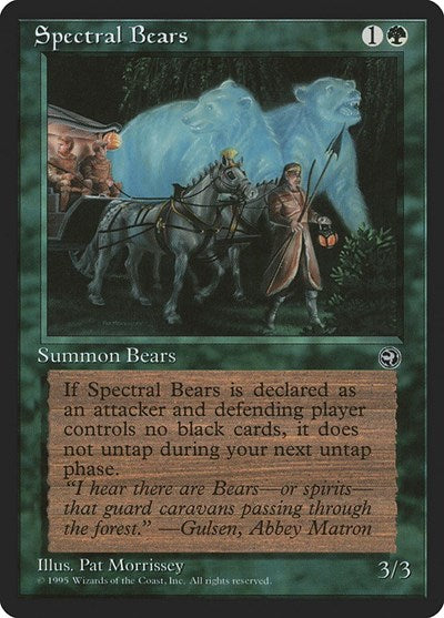 Spectral Bears (HML) #98 Uncommon (Moderately Played) Homelands Magic: The Gathering: 1995