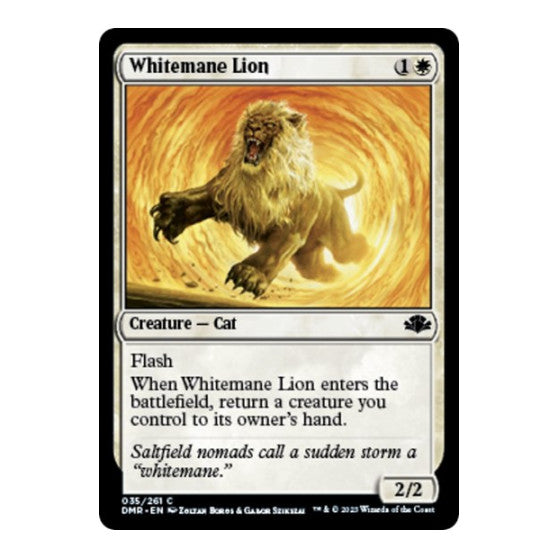 Whitemane Lion (DMR) #35 Common (Lightly Played) Dominaria Remastered Magic: The Gathering: 2023