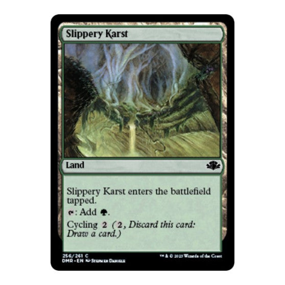 Slippery Karst (DMR) #256 Common (Lightly Played) Dominaria Remastered Magic: The Gathering: 2023