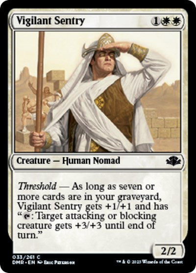 Vigilant Sentry (DMR) #33 Common (Foil Lightly Played) Dominaria Remastered Magic: The Gathering: 2023
