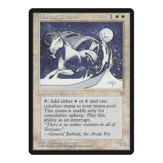 Adarkar Unicorn (ICE) #1 Common (Moderately Played) Ice Age Magic: The Gathering: 1995