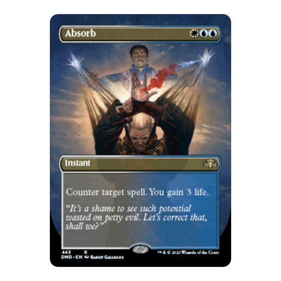 Absorb (Borderless) (DMR) #443 Rare (Foil Near Mint) Dominaria Remastered Magic: The Gathering: 2023