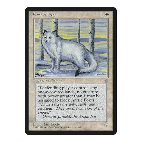 Arctic Foxes (ICE) #2 Common (Heavily Played) Ice Age Magic: The Gathering: 1995