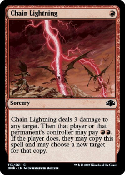 Chain Lightning (DMR) #113 Common (Lightly Played) Dominaria Remastered Magic: The Gathering: 2023