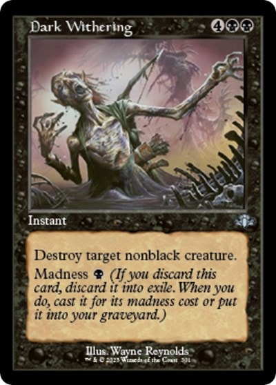 Dark Withering Retro Frame (DMR) #301 Uncommon (Lightly Played) Dominaria Remastered Magic: The Gathering: 2023