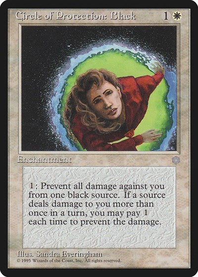 Circle of Protection Black (ICE) #12 Common Ice Age Magic: The Gathering: 1995