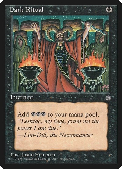 Dark Ritual (ICE) #8 Common (Heavily Played) Ice Age Magic: The Gathering: 1995