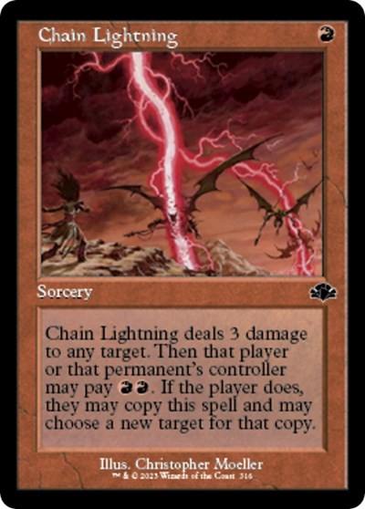 Chain Lightning Retro Frame (DMR) #316 Common (Lightly Played) Dominaria Remastered Magic: The Gathering: 2023